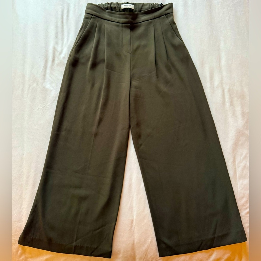 Aritzia Babaton Wide Leg Trousers 
Size 4
Dark olive
Excellent condition